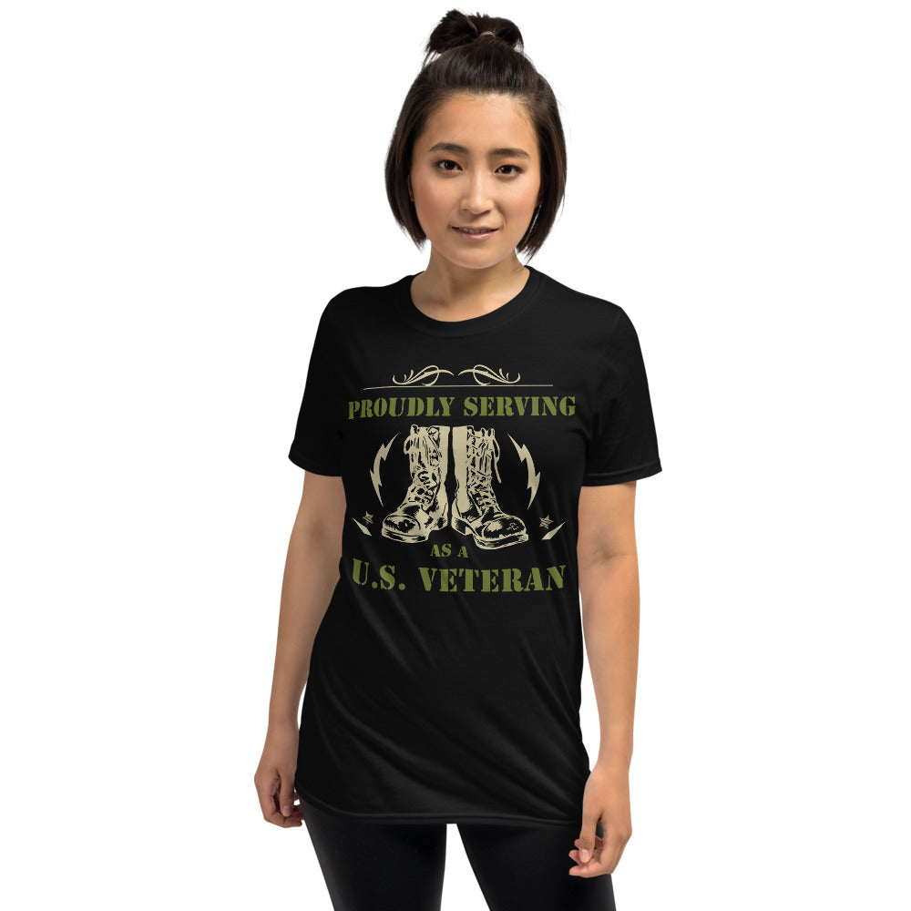 Proudly Serving As A US Veteran Unisex T-Shirt