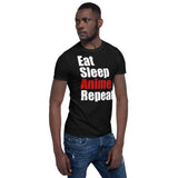 Eat Sleep Anime Repeat Unisex T-Shirt anime weeb senpai waifu anime shirt