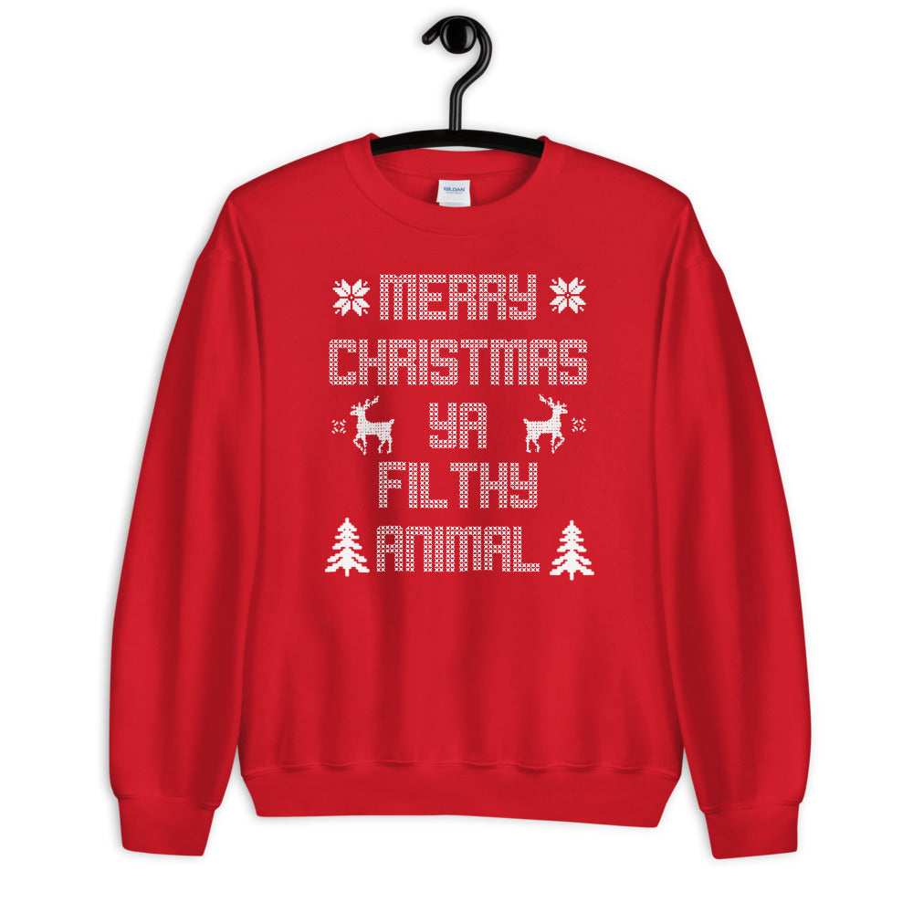 Merry Christmas Ya Filthy Animal Unisex Ugly Xmas Sweater Sweatshirt