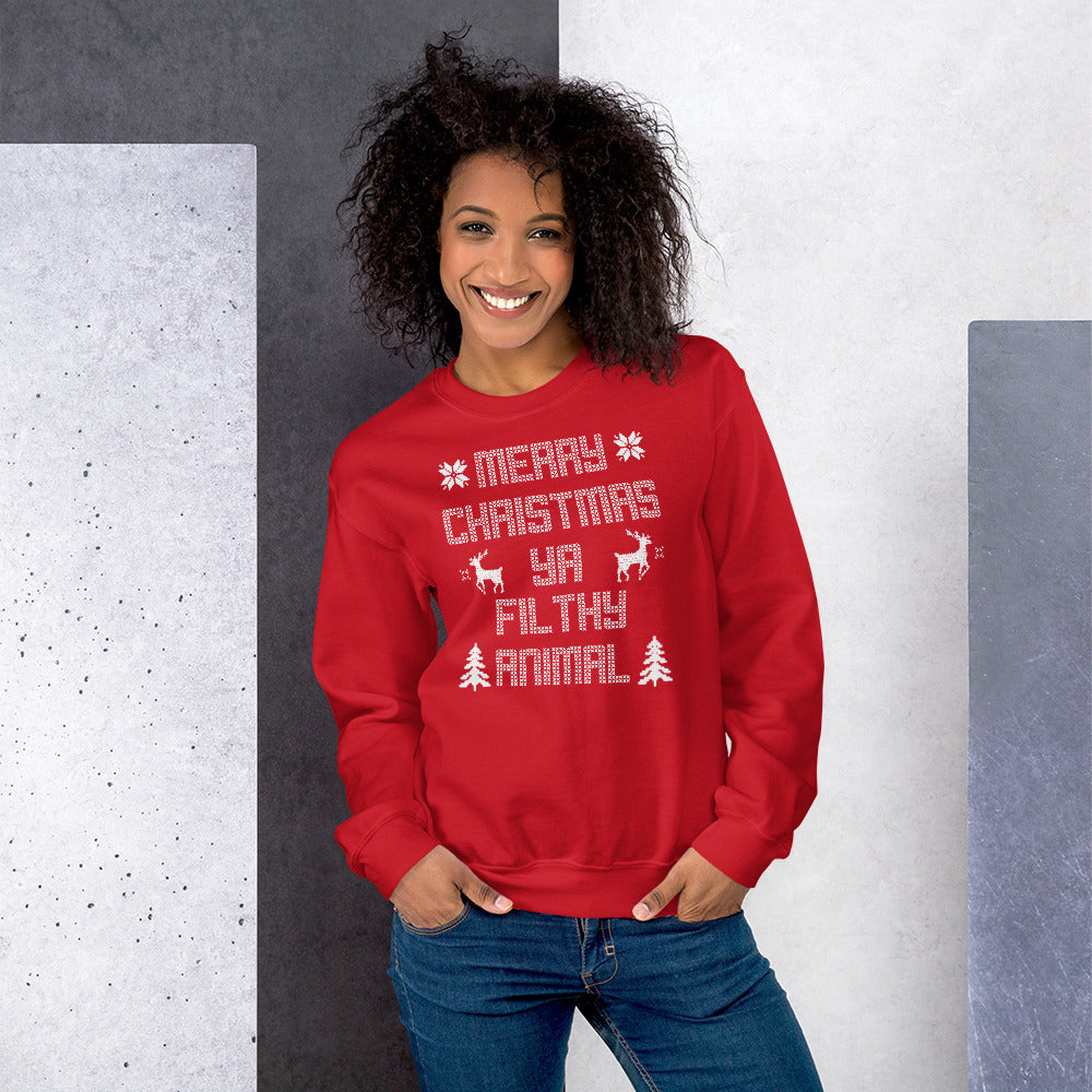 Merry Christmas Ya Filthy Animal Unisex Ugly Xmas Sweater Sweatshirt