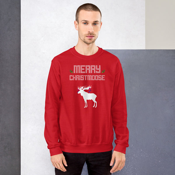 Merry Christmoose - Christmas Xmas Holidays Unisex Ugly Xmas Sweater Sweatshirt