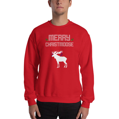 Merry Christmoose - Christmas Xmas Holidays Unisex Ugly Xmas Sweater Sweatshirt