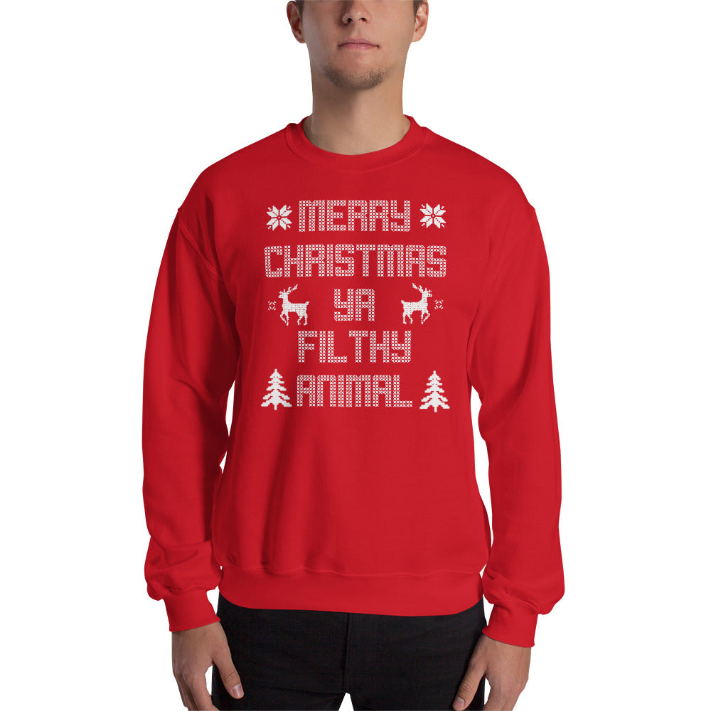 Merry Christmas Ya Filthy Animal Unisex Ugly Xmas Sweater Sweatshirt Main image