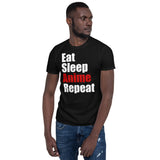 Eat Sleep Anime Repeat Unisex T-Shirt anime weeb senpai waifu anime shirt