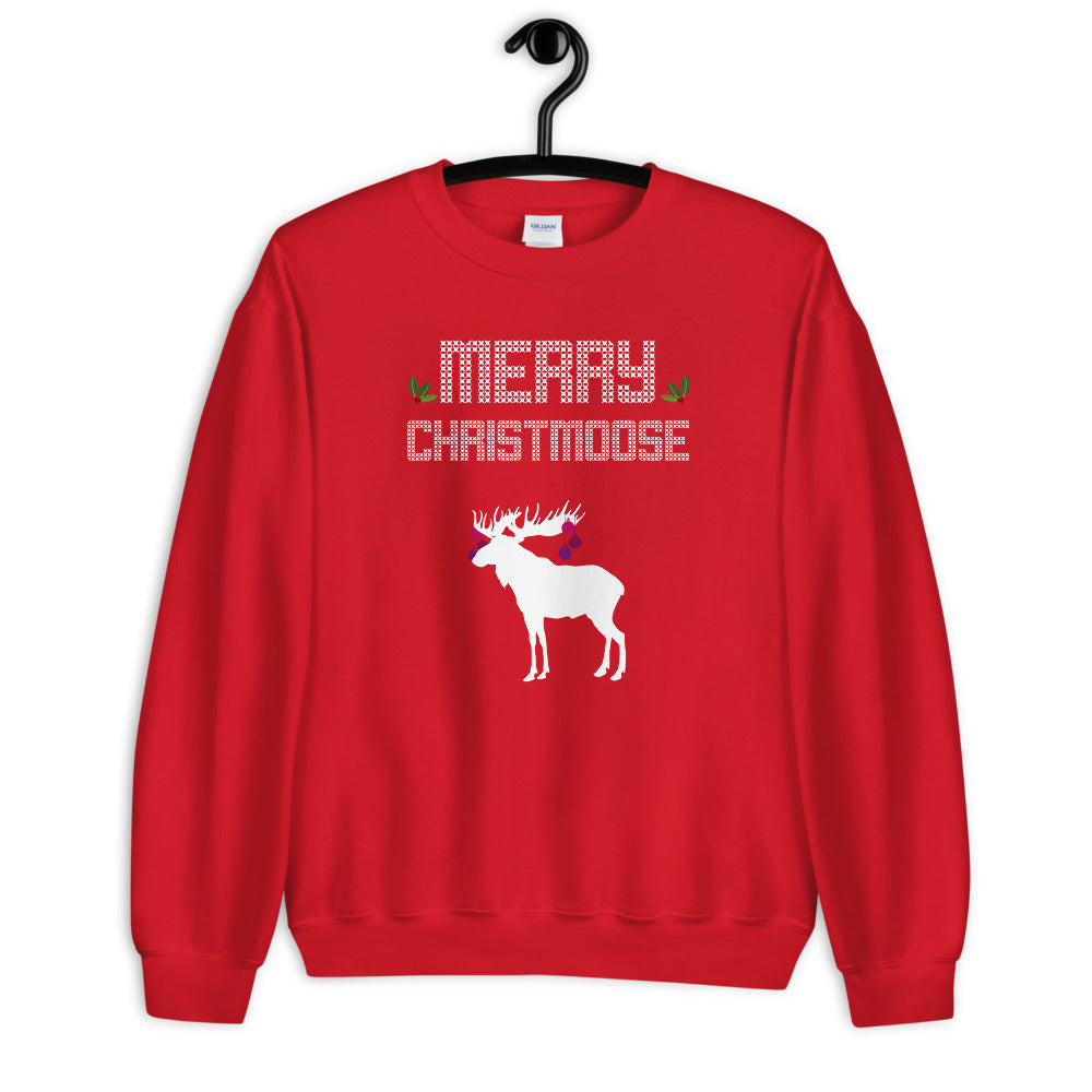 Merry Christmoose - Christmas Xmas Holidays Unisex Ugly Xmas Sweater Sweatshirt