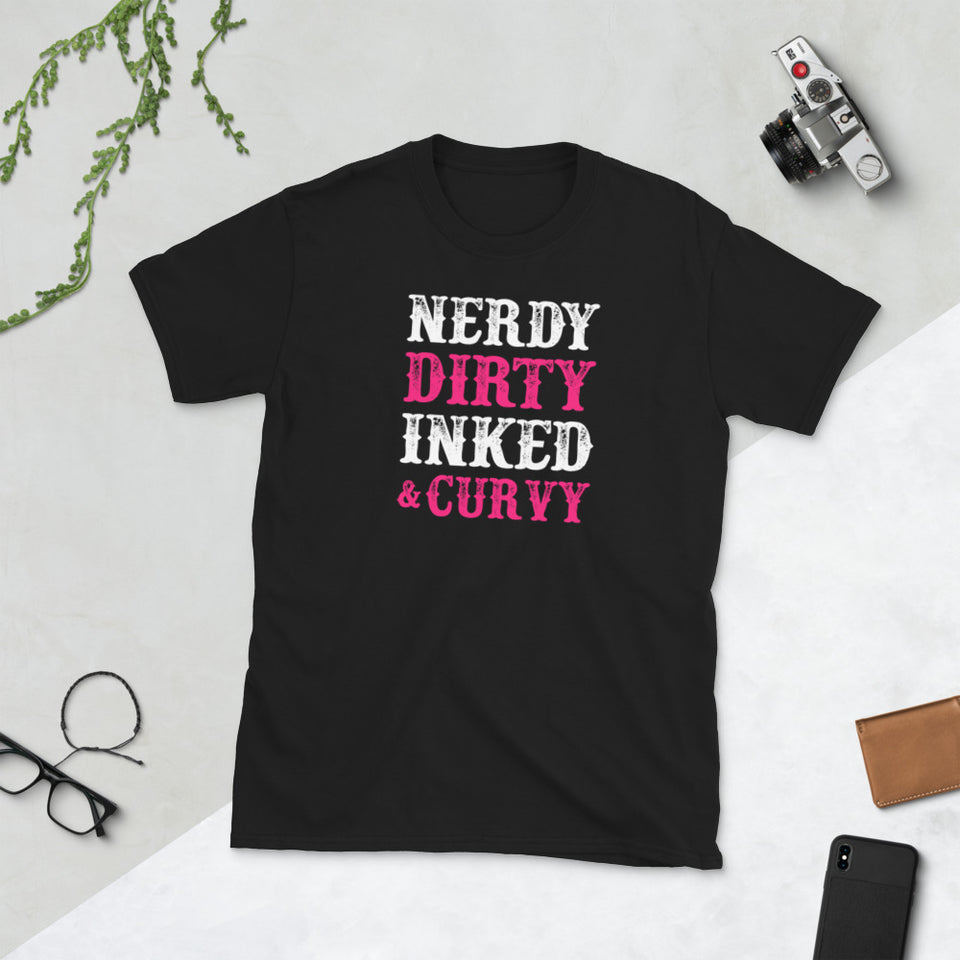 Nerdy Dirty Inked & Curvy Unisex T-Shirt