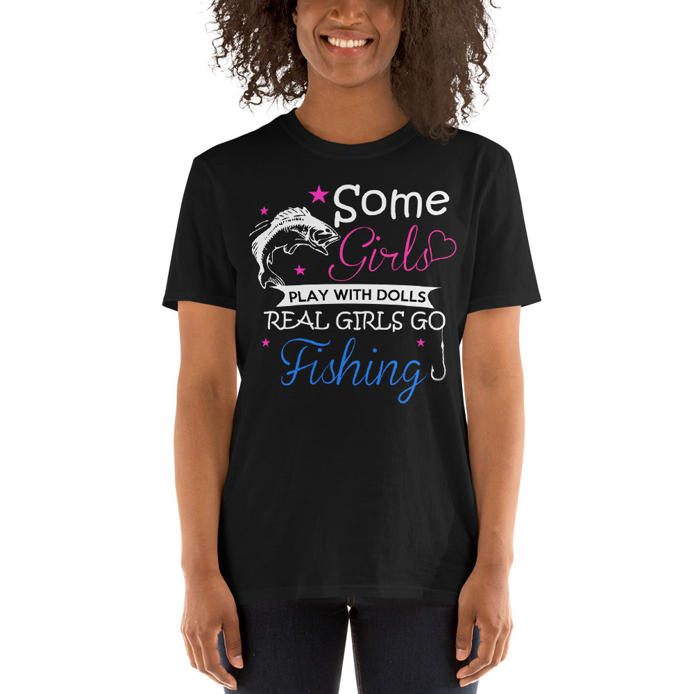 Some Girls Play With Dolls Real Girls Go Fishing - Love Fish T-Shirt Secondary image