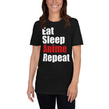 Eat Sleep Anime Repeat Unisex T-Shirt anime weeb senpai waifu anime shirt