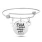 Engraved Christian Bible Psalm Stainless Steel Bracelet Bangle With Cross Heart Charms