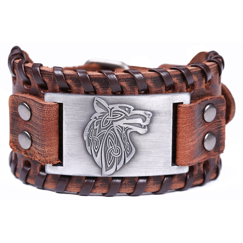 Viking Wolf's Face Bracelet