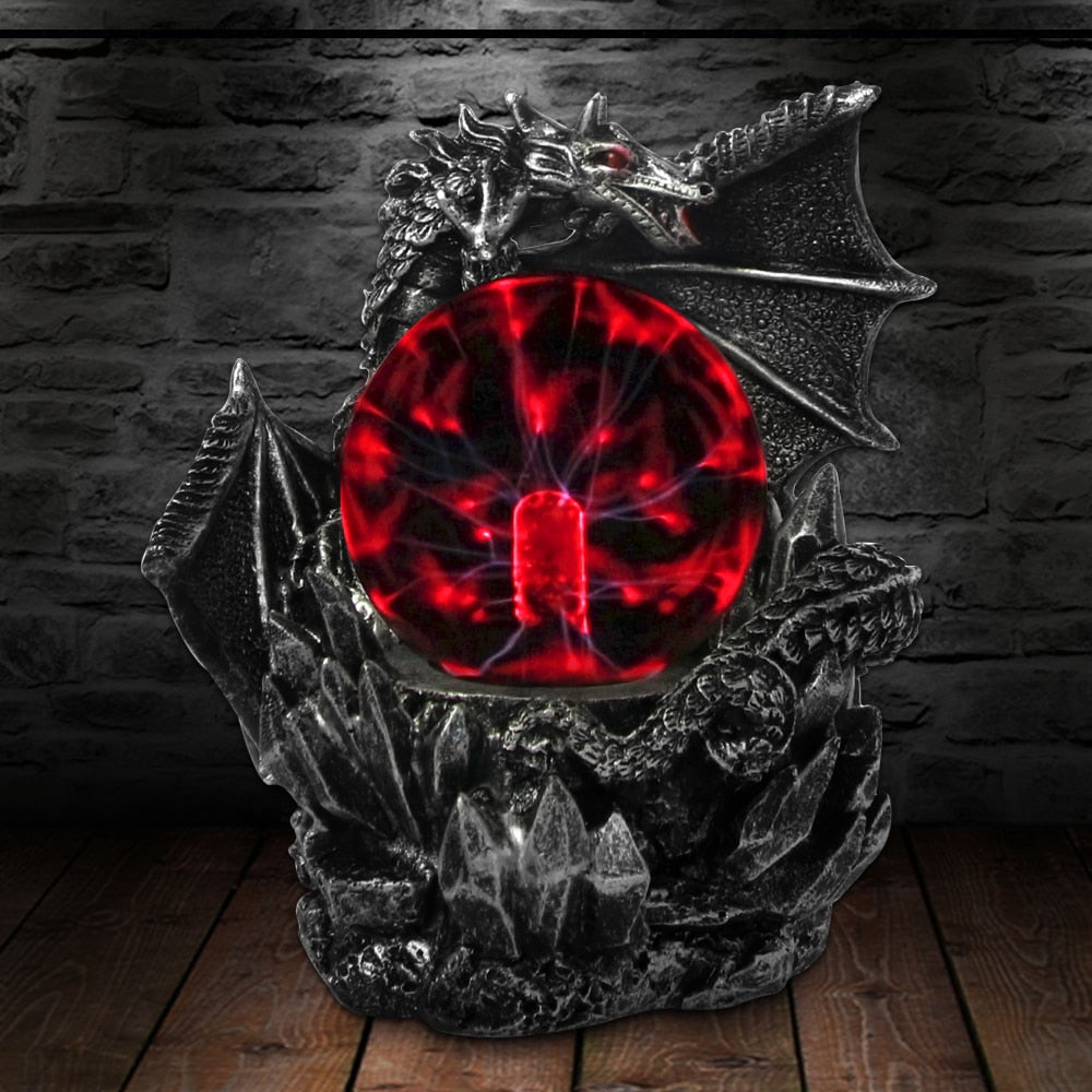 Fantasy Dark Dragon Plasma Ball Figurine Main image