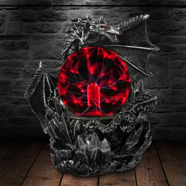 Fantasy Dark Dragon Plasma Ball Figurine