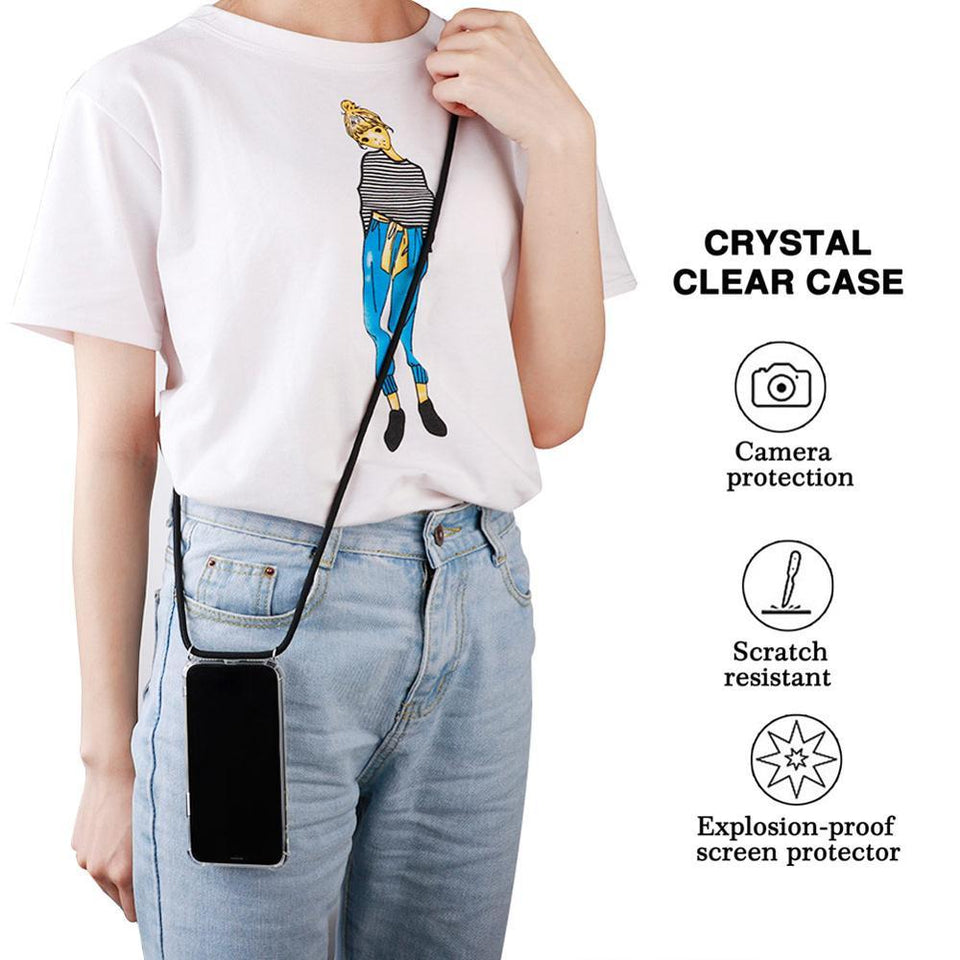 iPhone Crossbody Strap Necklace Phone Case With Lanyard