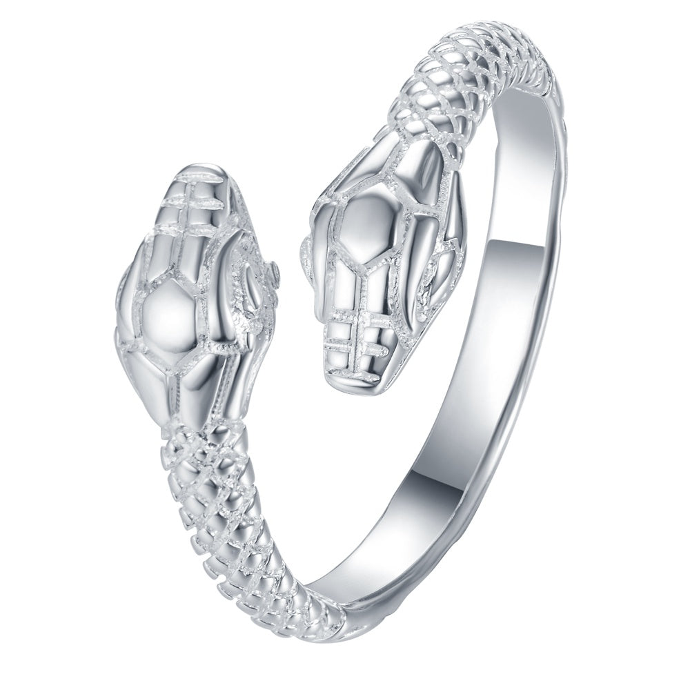 Adjustable Silver Plated Snake Ring Main image