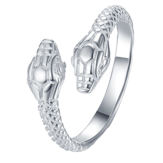 Adjustable Silver Plated Snake Ring