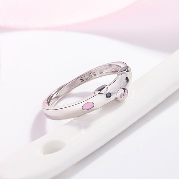 silver pig ring