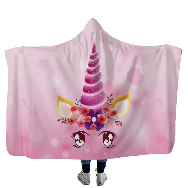 Unicorn Plush Hooded Blanket Secondary image