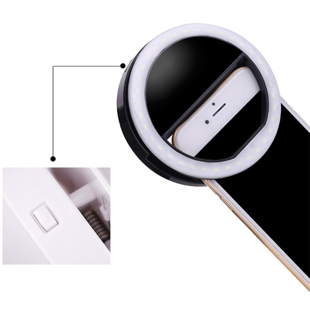 Universal Selfie Smartphone LED Ring Flash Light