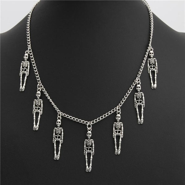 skeleton necklace mens skull necklace
