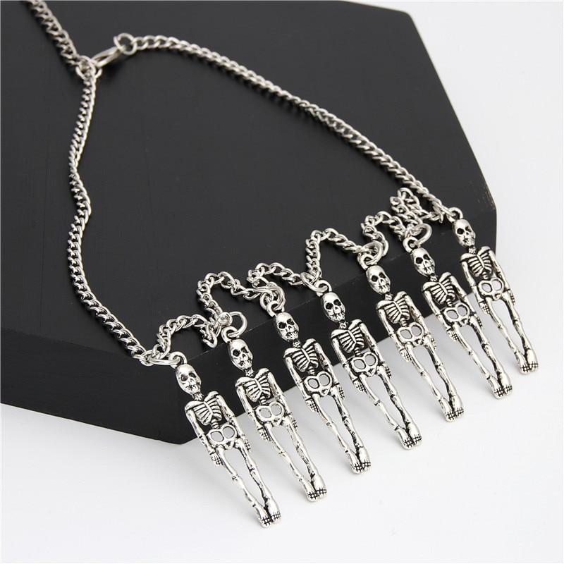 skeleton necklace mens skull necklace