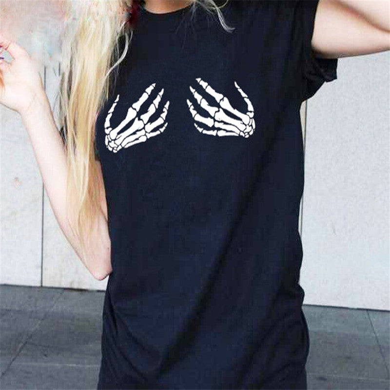Women's Skeleton Hands T-Shirt Secondary image