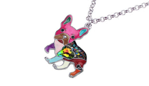 Frenchie French Bulldog Enamel Necklace Frenchie French Bulldog Enamel Necklace