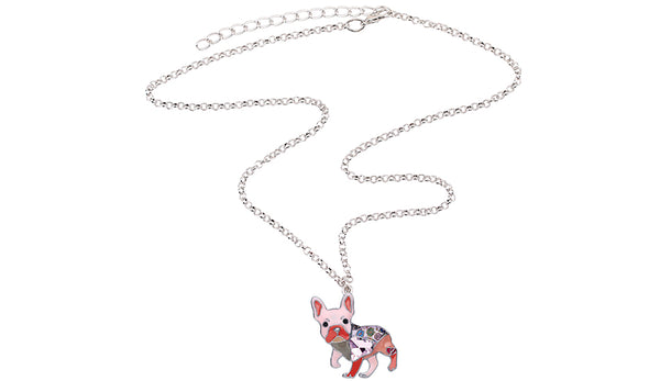 Frenchie French Bulldog Enamel Necklace