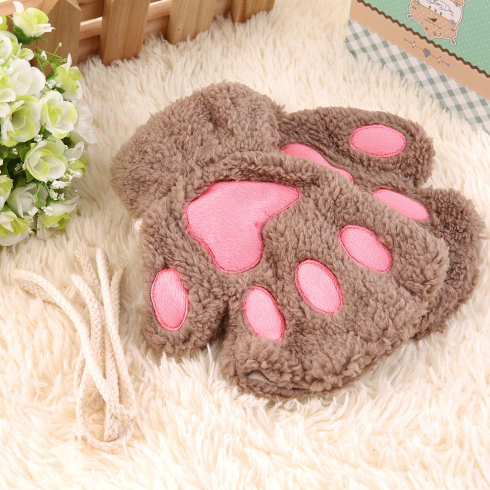 paw mittens fingerless paw gloves cat paw mittens
