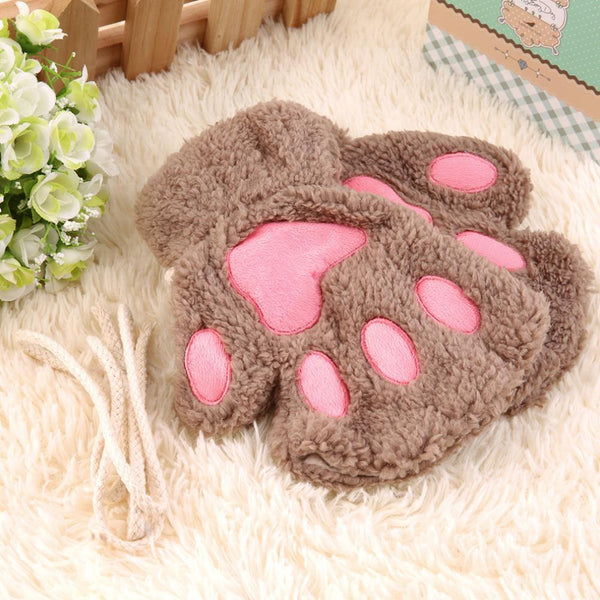 paw mittens fingerless paw gloves cat paw mittens