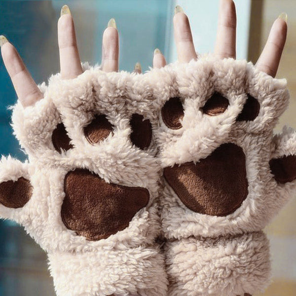 paw mittens fingerless paw gloves cat paw mittens