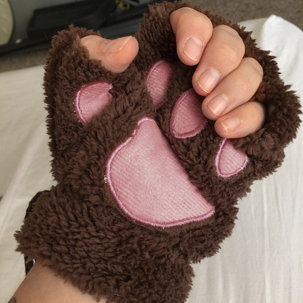 paw mittens fingerless paw gloves cat paw mittens