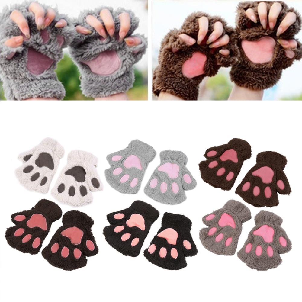 paw mittens fingerless paw gloves cat paw mittens