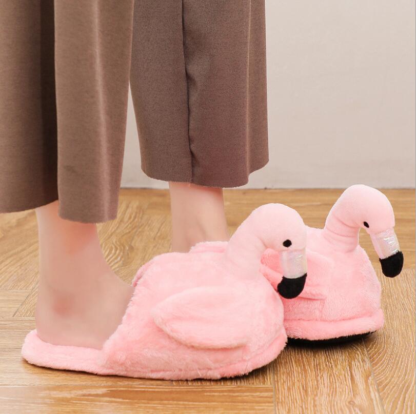 Fluffy Flamingo Slippers