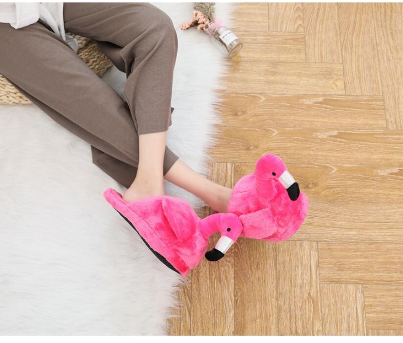 Fluffy Flamingo Slippers