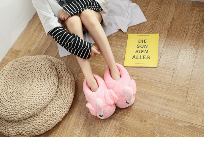 Fluffy Flamingo Slippers