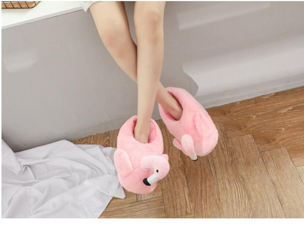 Fluffy Flamingo Slippers