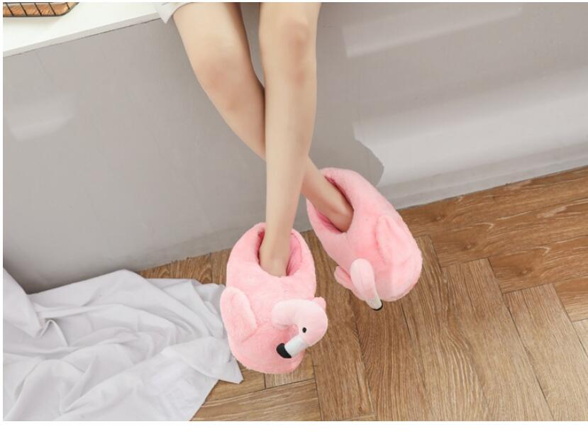 Fluffy Flamingo Slippers