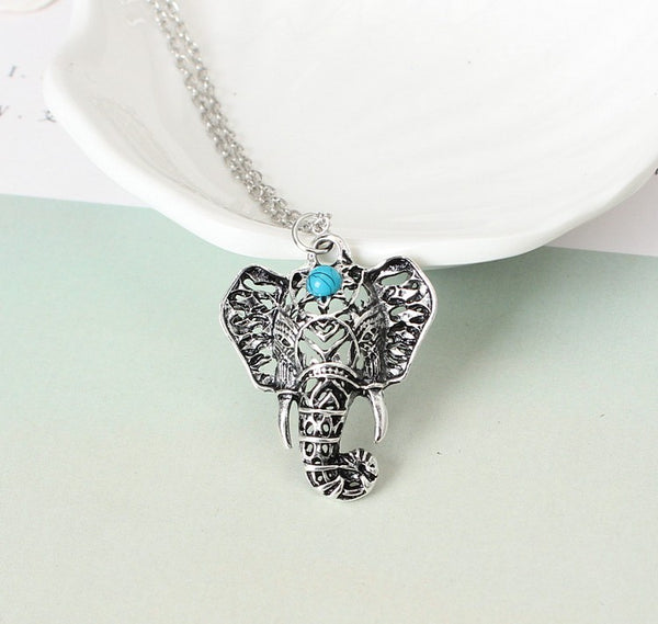 Boho Elephant Pendant Necklace
