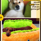 hot dog bed, hot dog dog bed, hot dog sofa, hot dog pet bed, hot dog bun dog bed
