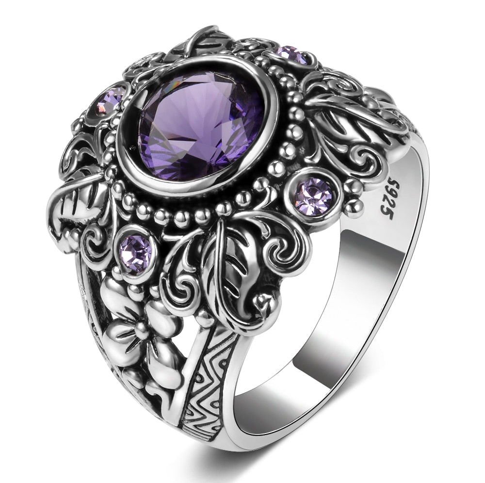 Sterling Silver Amethyst Vintage Ring