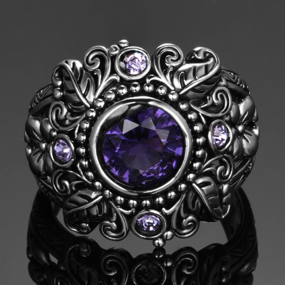 Sterling Silver Amethyst Vintage Ring