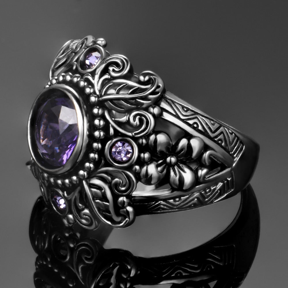 Sterling Silver Amethyst Vintage Ring Secondary image