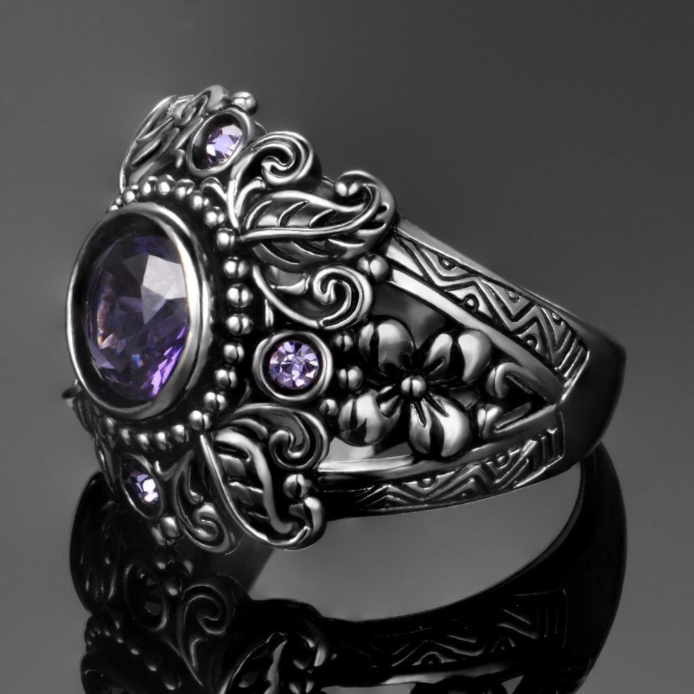 Sterling Silver Amethyst Vintage Ring