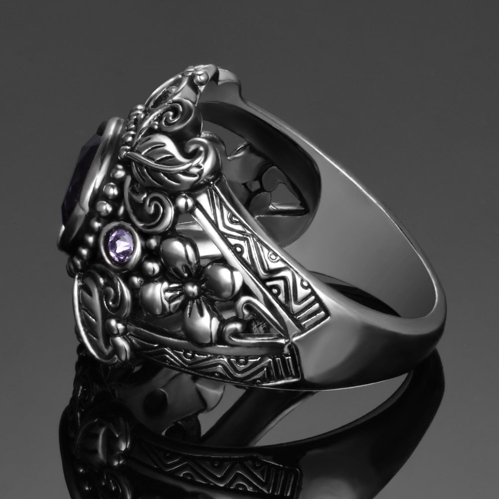 Sterling Silver Amethyst Vintage Ring