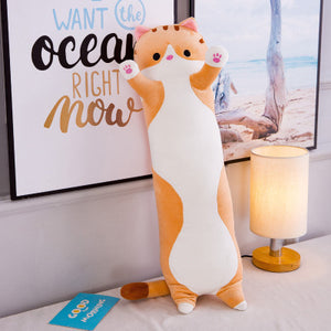 Kawaii Cute Cat Long Plush Pillow cat plush cat stuffed animals stuffed cat stuffed cat toy