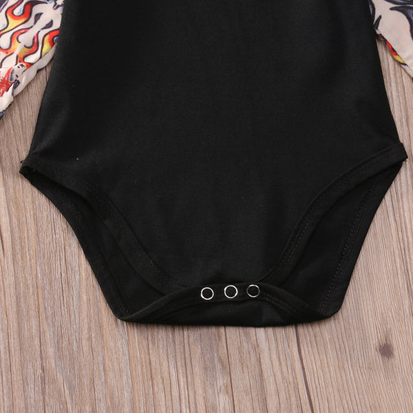 Sleeve Tattoo Print Baby Romper Bodysuit