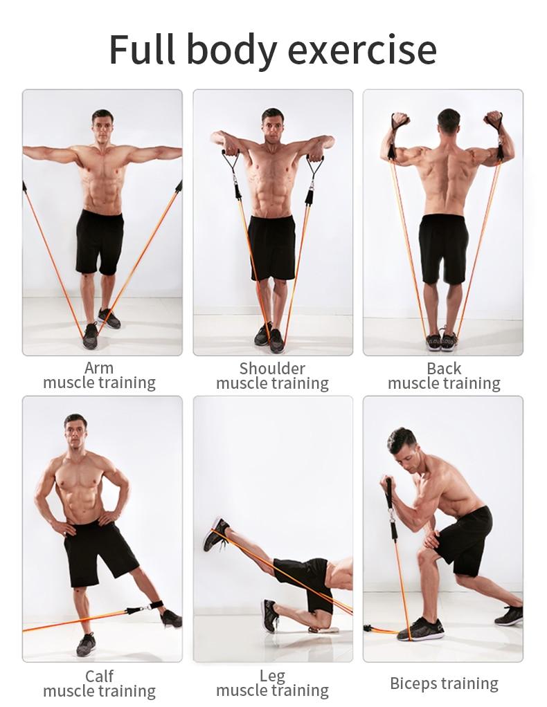 Home Workout Resistance Band Set (11 Pcs)