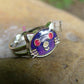 cat ring, silver cat ring, kitty ring
