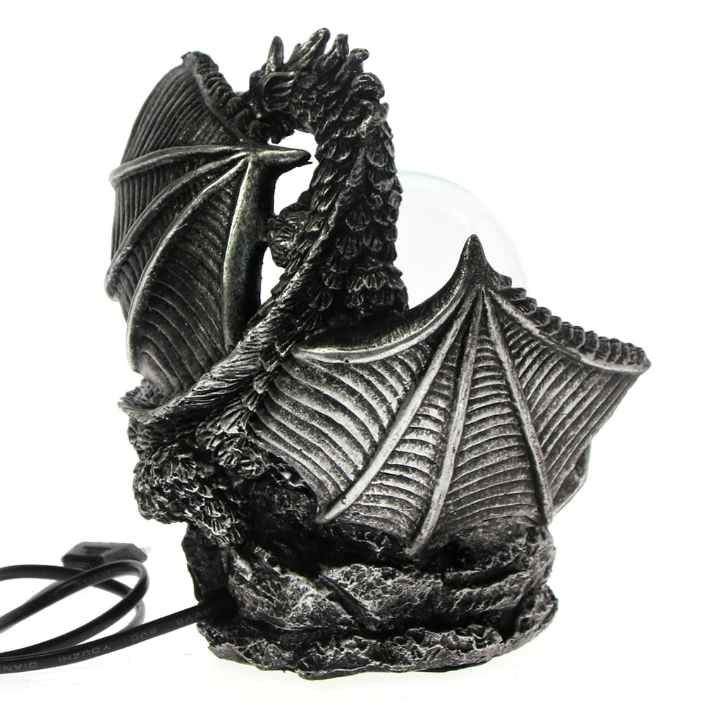 Fantasy Dark Dragon Plasma Ball Figurine