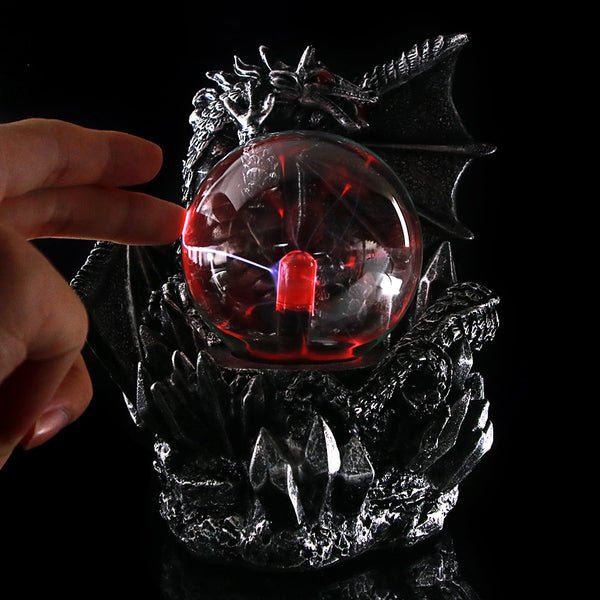 Fantasy Dark Dragon Plasma Ball Figurine